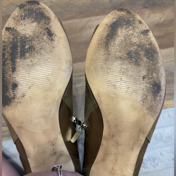 Marc Fisher Olive Green Suede Ankle Booties - Picture 3 of 5